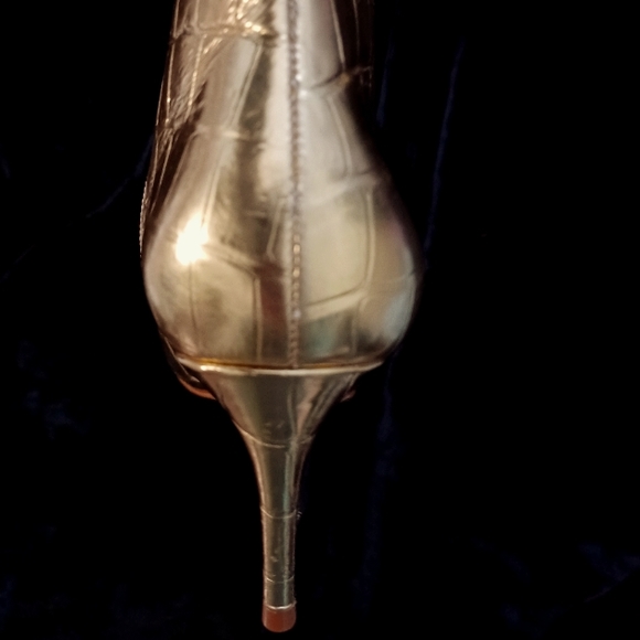 SCHUTZ Gold Metallic Ankle Booties - Picture 3 of 6